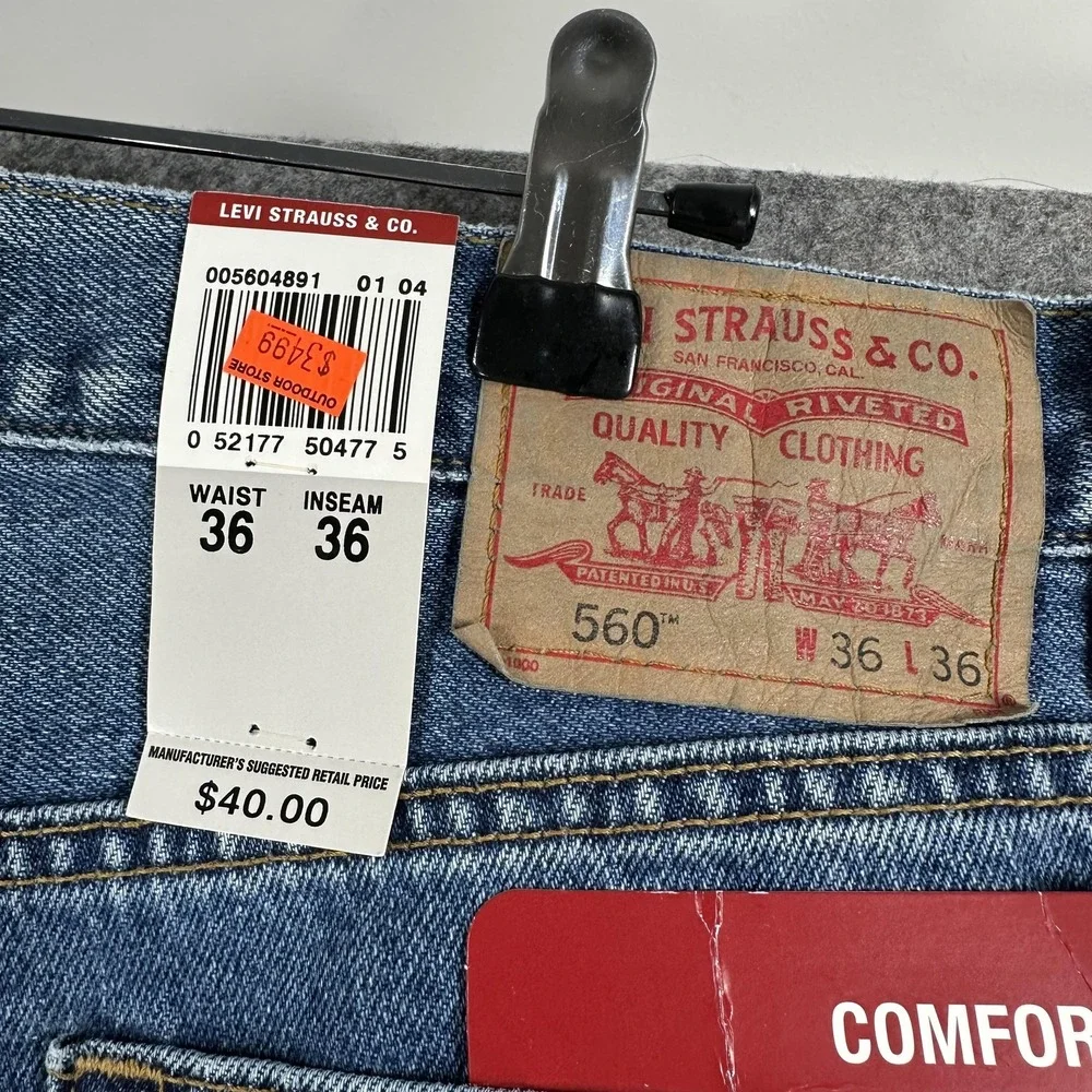 Vintage Levi's 560 Jeans Men 36x36 (Actual 35x34) Blue Denim Relaxed Tapered USA